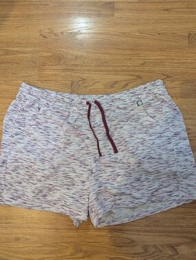 Lane Bryant Marled Light Pink Knit Lounge Shorts with Burgundy Drawstring